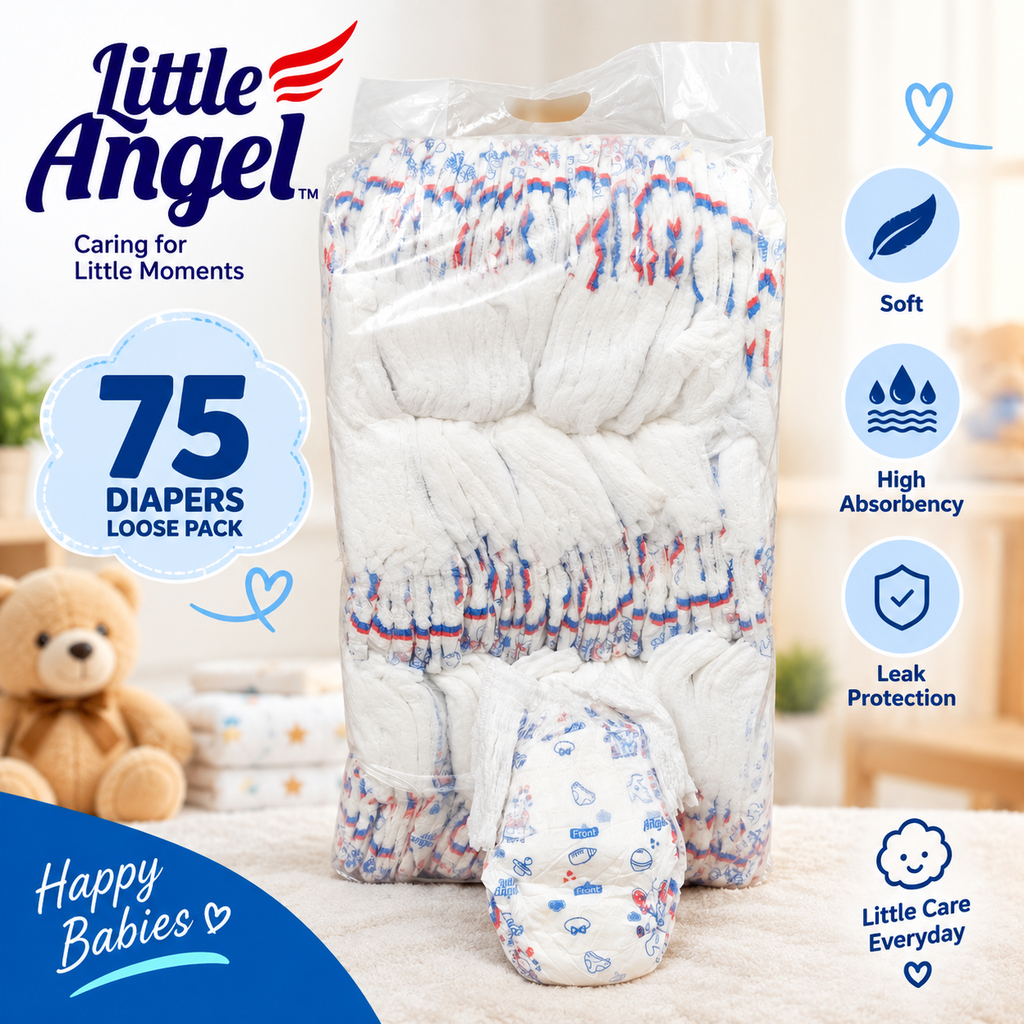 Little Angle Baby Diapers -75 pieces(Loose Pack)