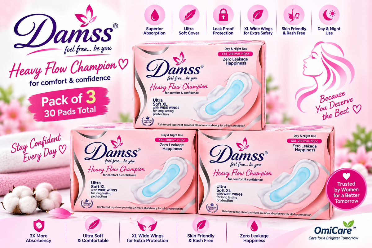 Damss Heavy Flow Champion- pack of 3 I 30 Pads