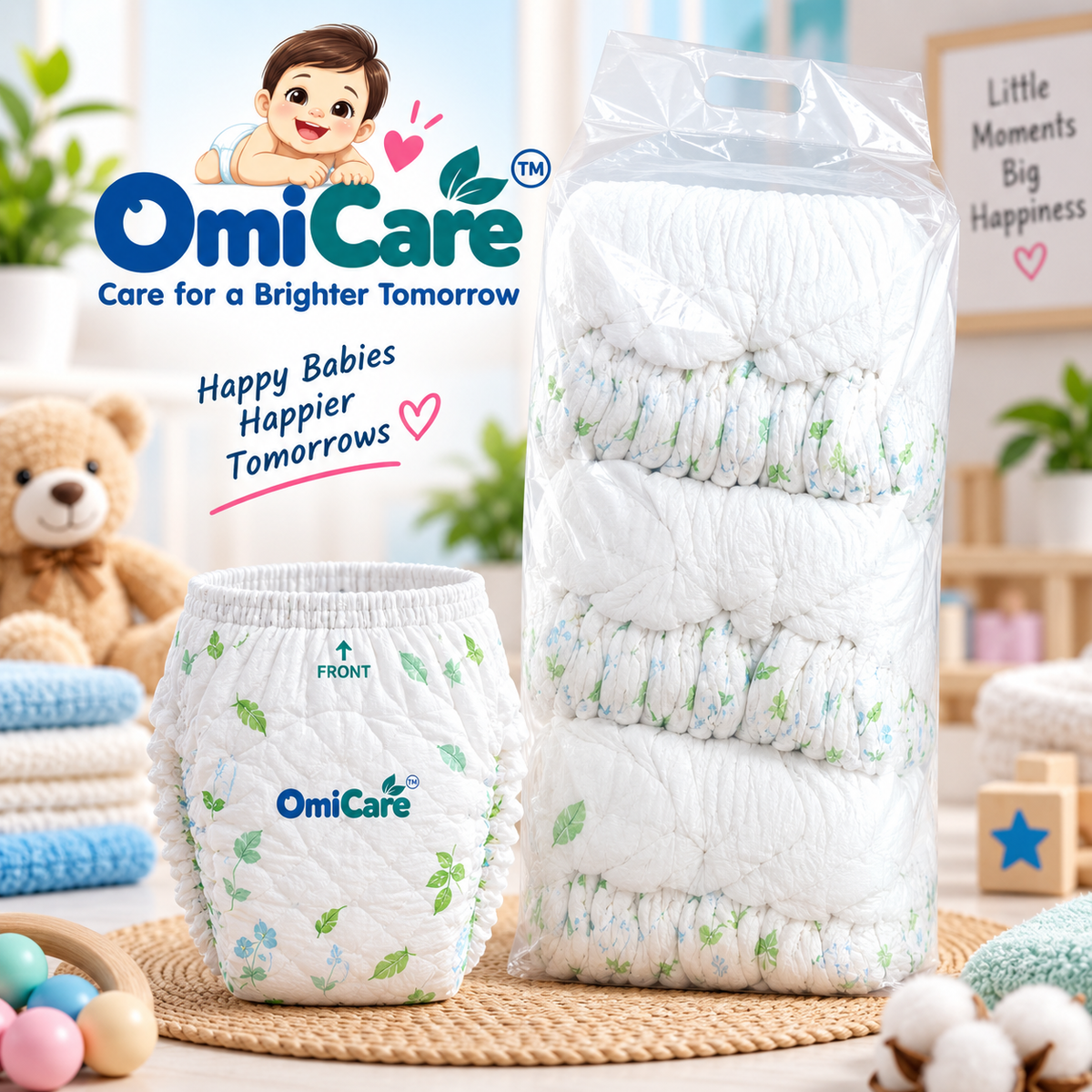 Omicare Baby Diapers-75 Diapers Medium I Loose Pack