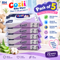 RH Cozii Baby Wipes- pack of 5 I 360 wipes