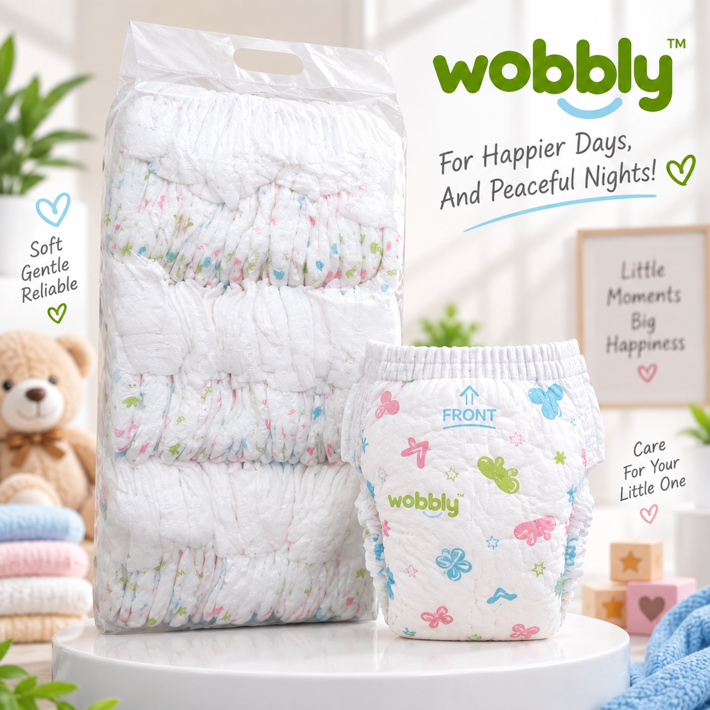 Wobble Baby Diapers-75 Diapers S & XXL  I Loose Pack